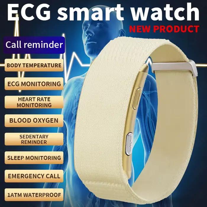ECG PPG sans écran montre intelligente sport en plein air Fitness moniteur de fréquence cardiaque 1ATM étanche hommes Bracelet intelligent pour Andrio IOS nouveau