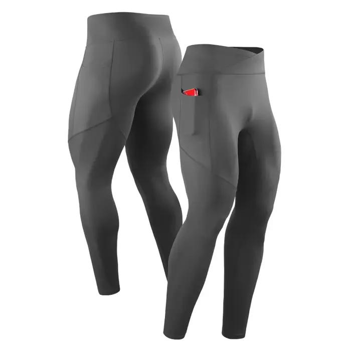 Été printemps automne hommes collants de course GYM poche pantalon mâle basket-ball Football Fitness exercice Sport longs Leggings 24