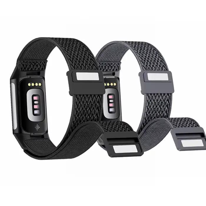 Bracelet magnétique en Nylon ondulé pour Fitbit Charge 6 bandes