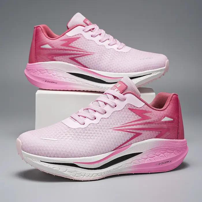 Nouvelles baskets de course homme 2025 stabilisantes en polyester respirant, semelles EVA et cuir collé pour demi-marathon et cross-country, disponibles en bleu ciel, beige, bleu et noir