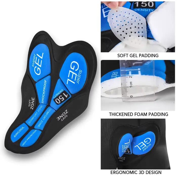 Short de Cyclisme Rembourré en Gel pour Homme et Femme, Sous-Vêtement Confortable et Absorbant les Chocs