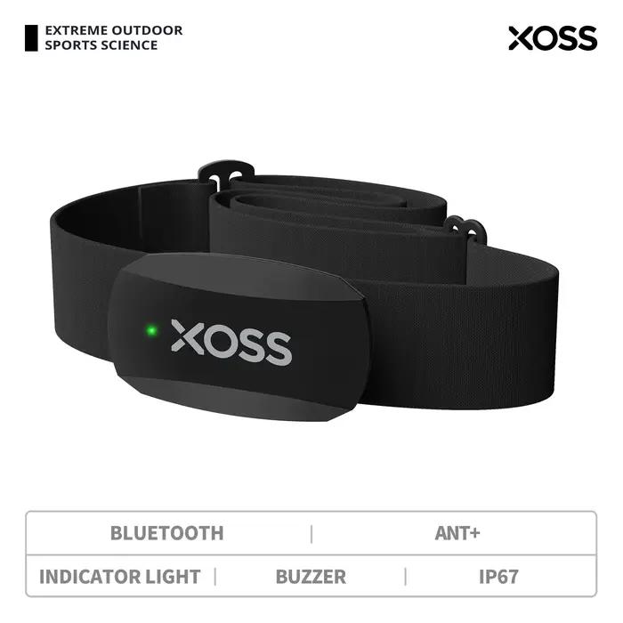 Sangle de Poitrine XOSS X2 Moniteur de Fréquence Cardiaque pour Cyclisme Course Randonnée Compatible Bluetooth ANT+ Blanc Bourgogne