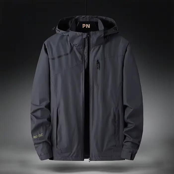 Coupe-vent de sport HEELYIN YIN imperméable et coupe-vent avec chapeau détachable pour homme et femme activités outdoor printemps automne