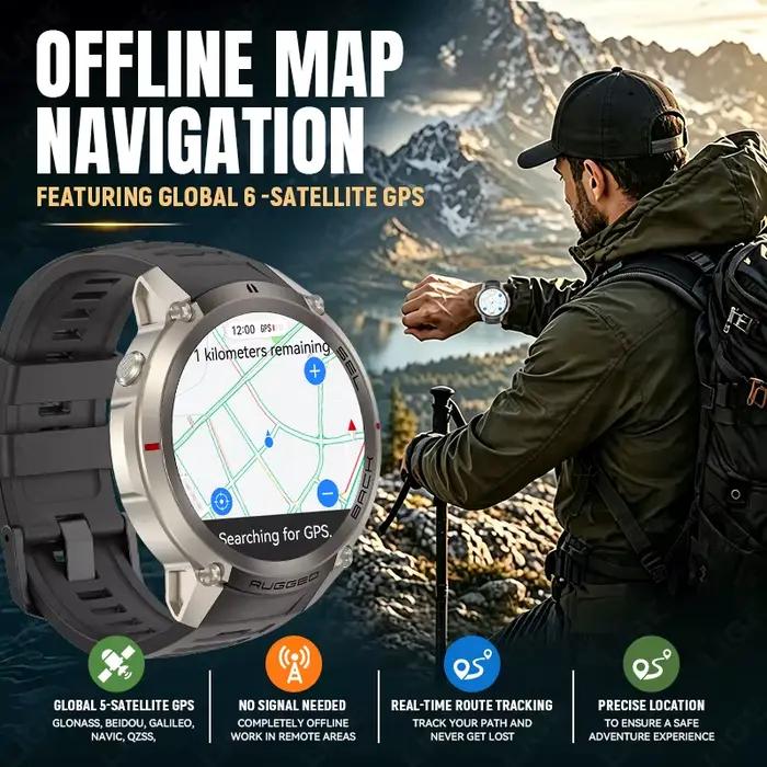 Montre connectée LIGE nouvelle génération tout-terrain avec GPS précis