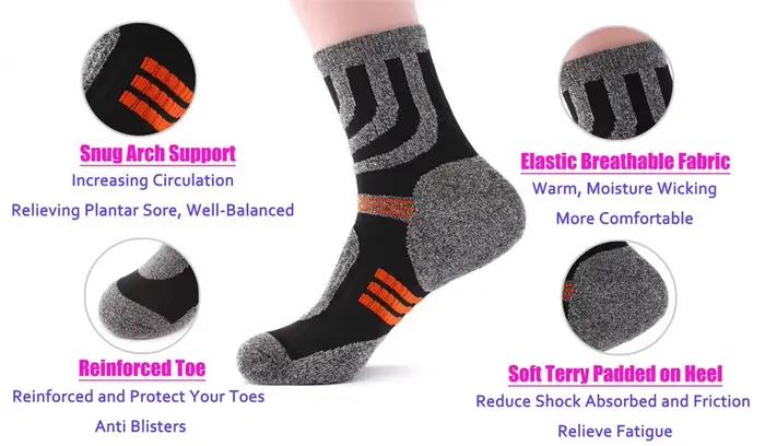 Hommes Anti Blister automne hiver Terry chaussettes Sports de plein air course cyclisme Marathon Camping Trekking Rugby