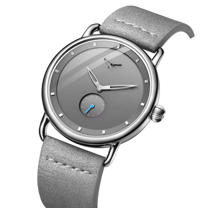 Montre décontractée hommes marque ONOLA montre-bracelet à quartz simple étanche en cuir homme