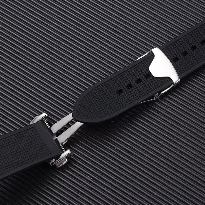 Bracelet de montre en caoutchouc de Silicone souple et étanche