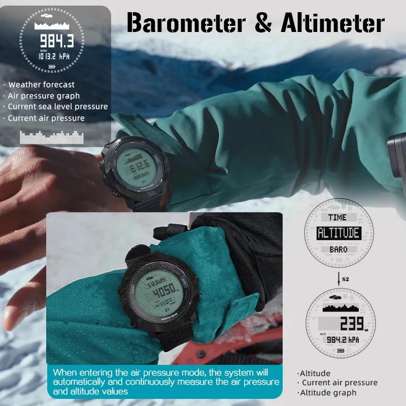 Montre numérique de plongée libre NORTH EDGE APACHE-D pour hommes, sports de plein air, natation, ét