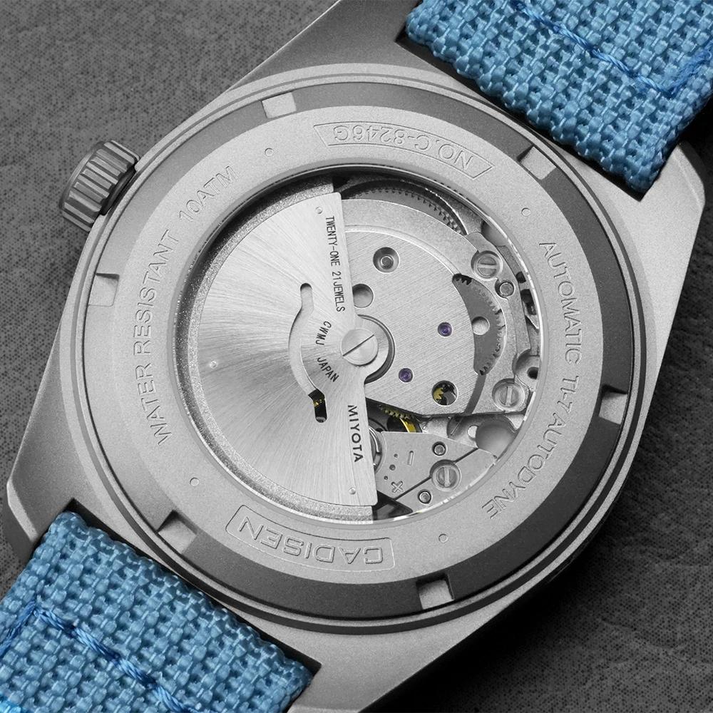 CADISEN TI-7 Autodyne montre-bracelet mécanique automatique en acier titane pour homme, MIYOTA 8215,