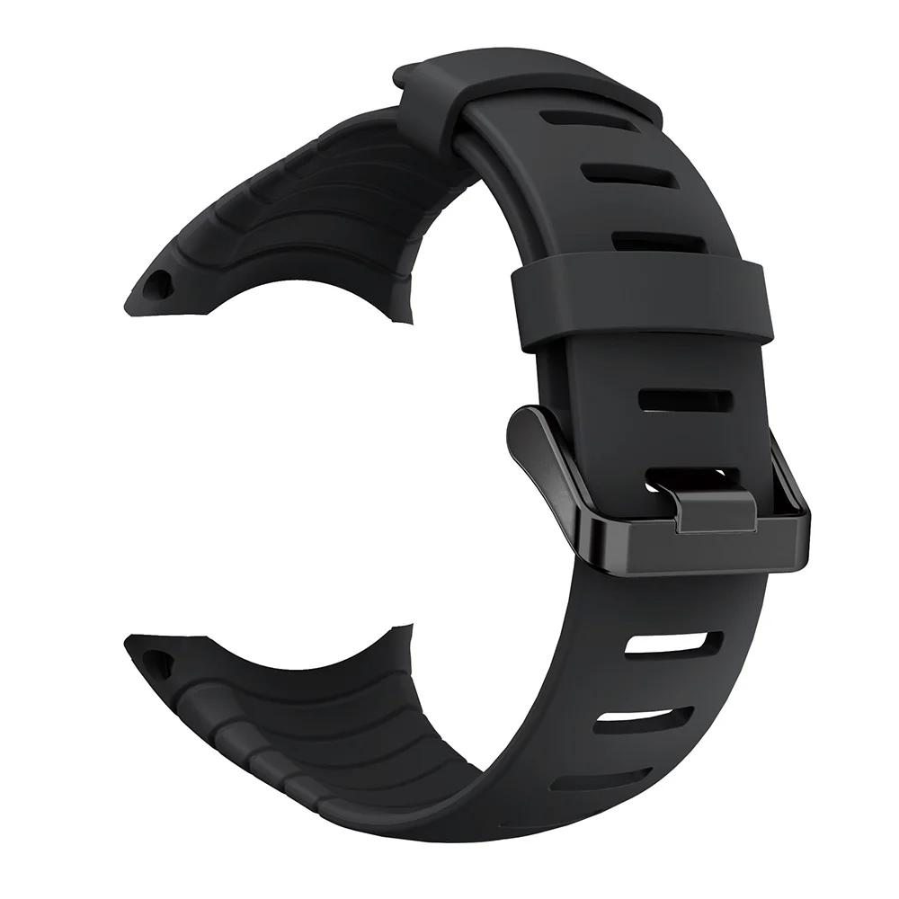 Bracelet pour bracelet de montre Suunto Core avec boucle de couleur noire bracelet en Silicone soupl
