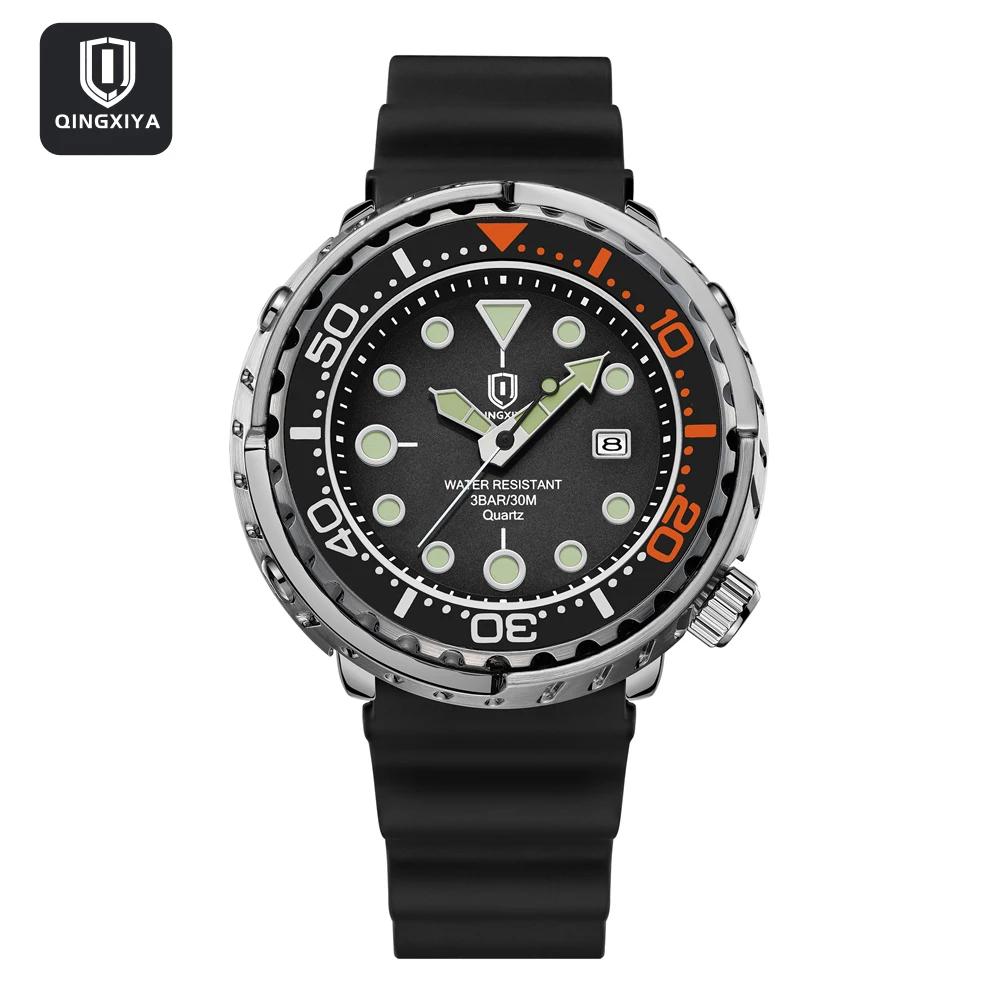 QINGXIYA – montre de sport à Quartz pour hommes, bracelet en Silicone, étanche, lumineuse, avec Date
