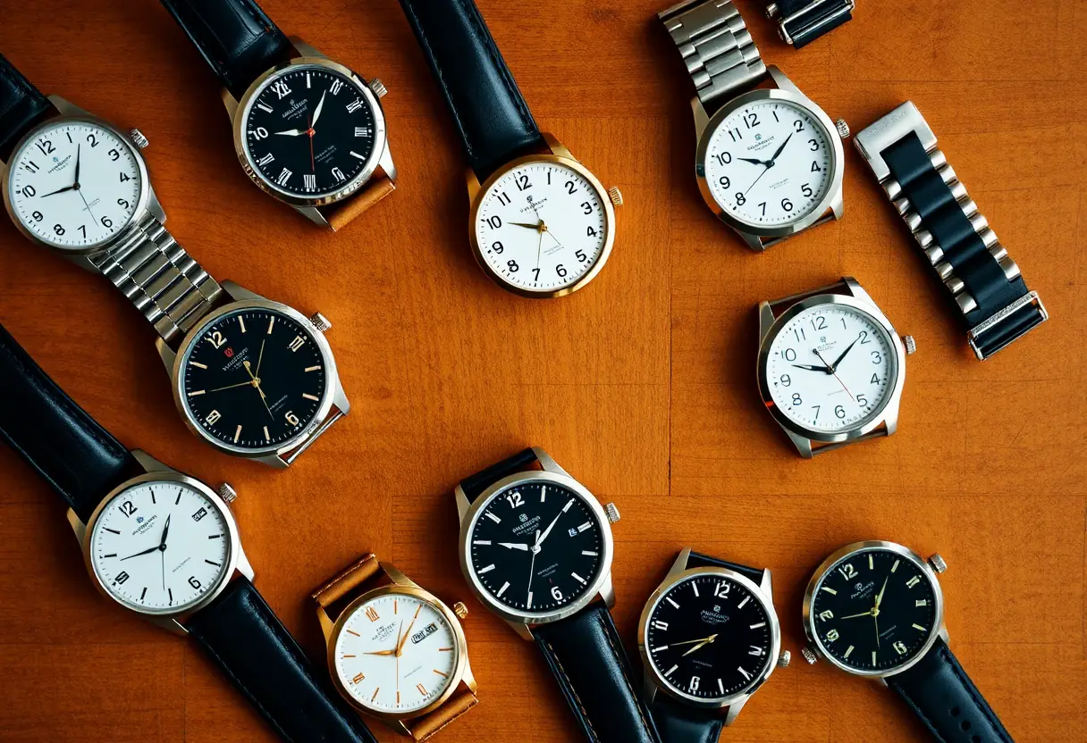 divers cadran de montres sur une table en bois