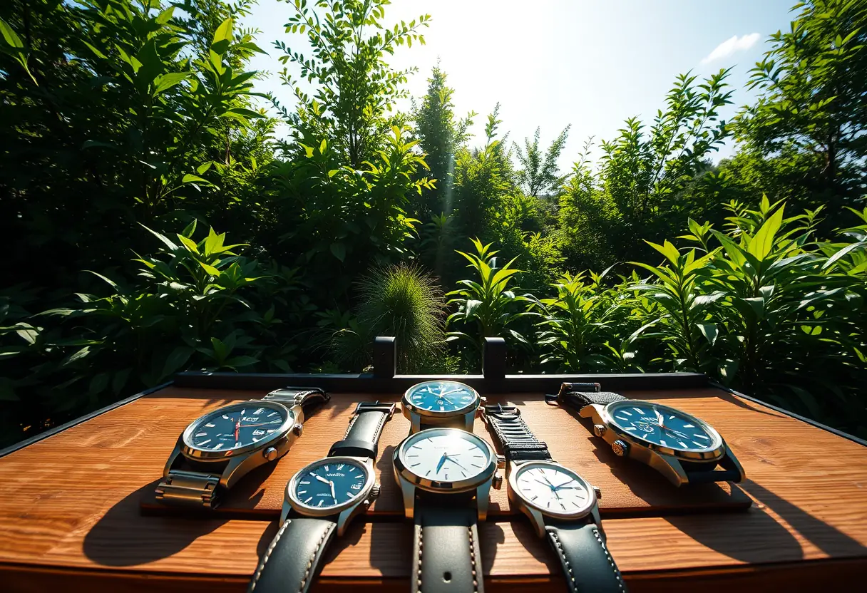 Station de charge de montres solaires sous le soleil